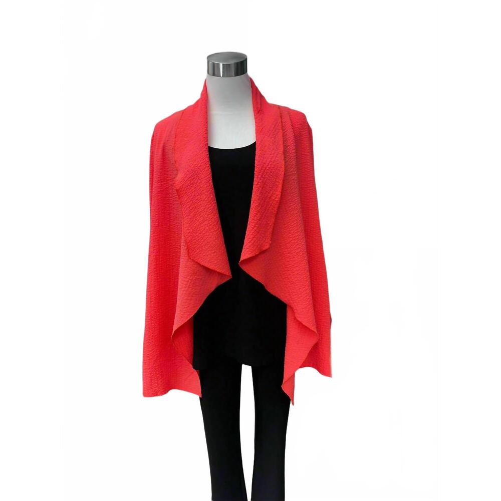 NEW TOOFAN women's open cardigan in coral